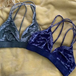 2 velvet VS PINK bralettes